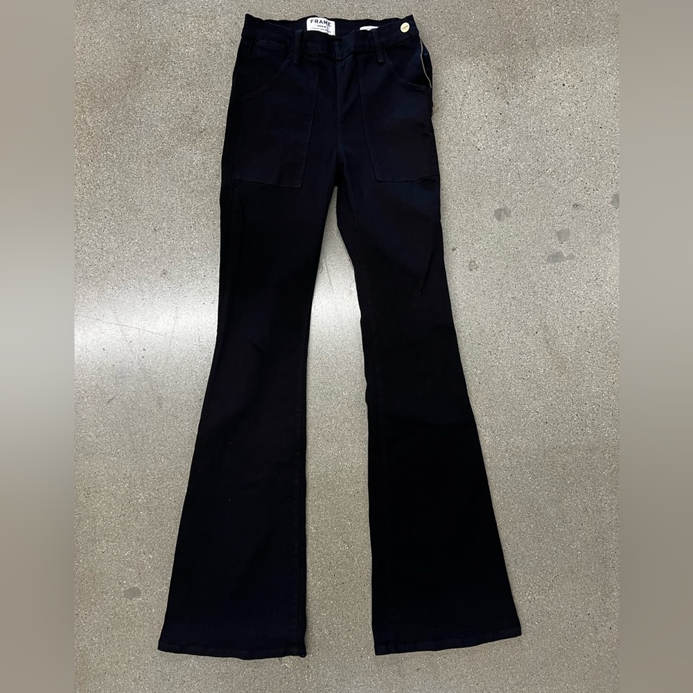 Frame black denim wide leg jean (26) $65